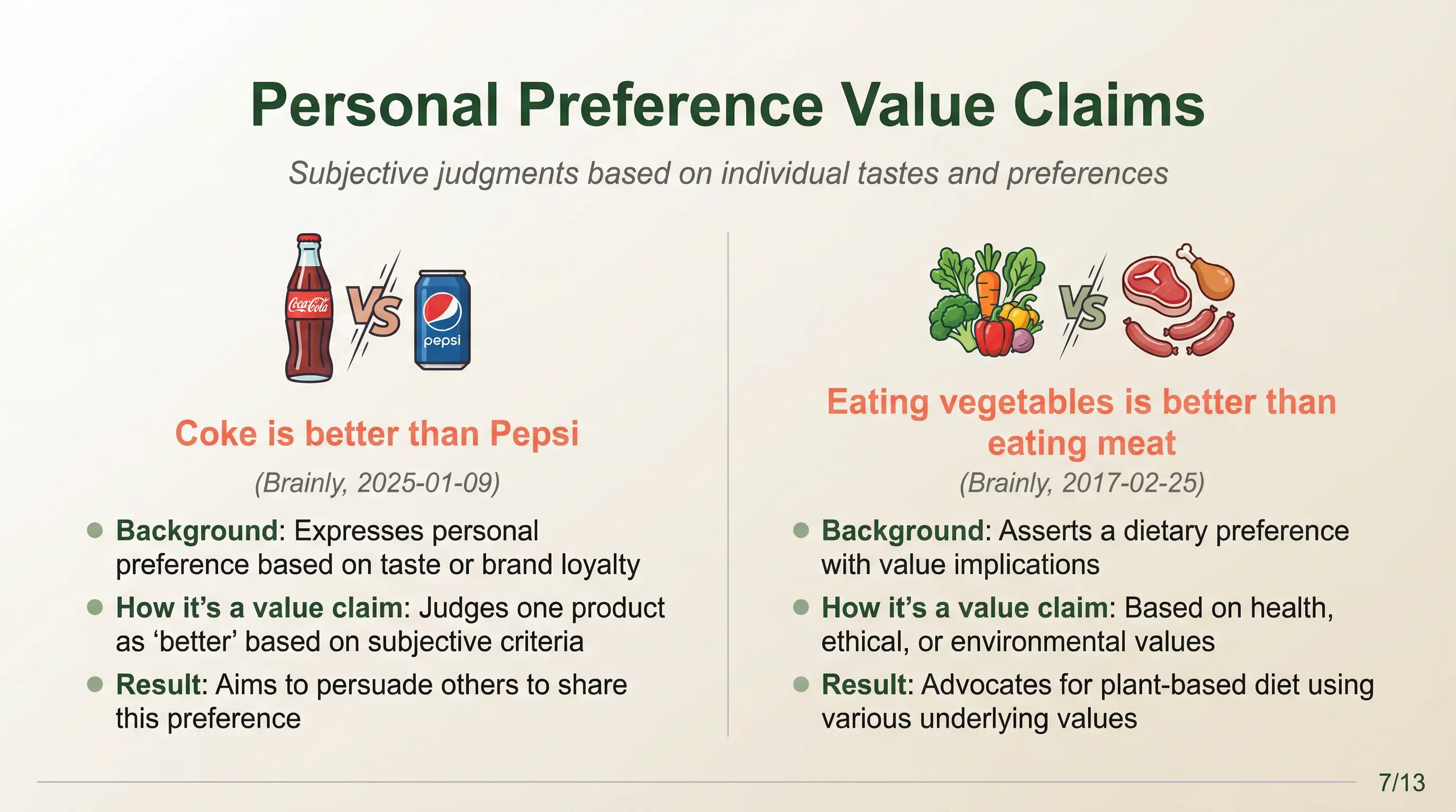 10 example of claim of value brainly